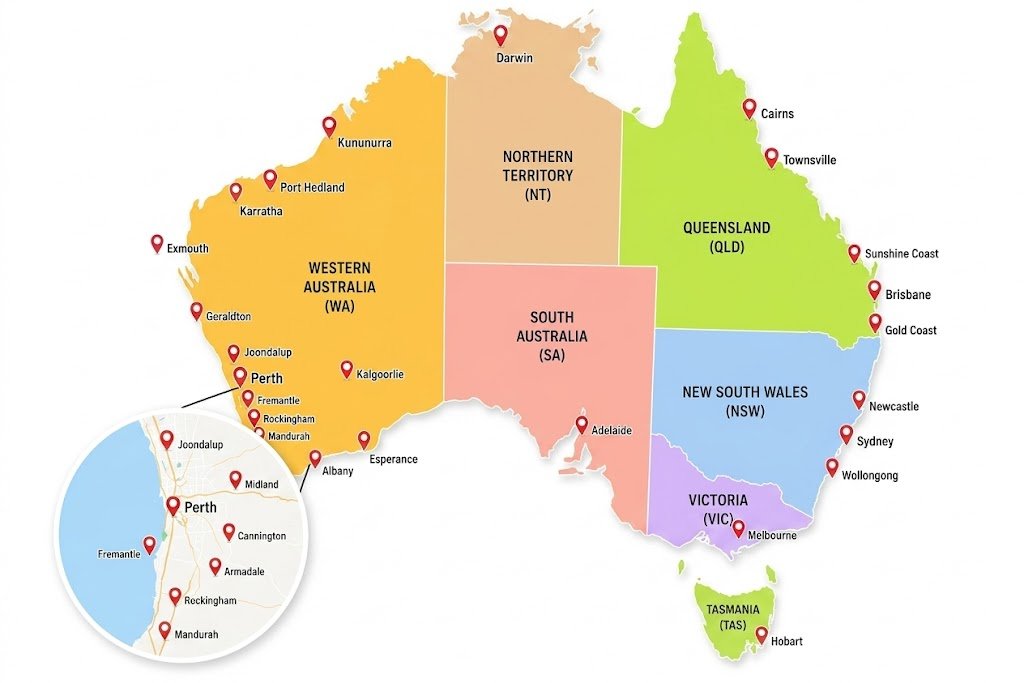 Perth & Western Australia Coverage Map